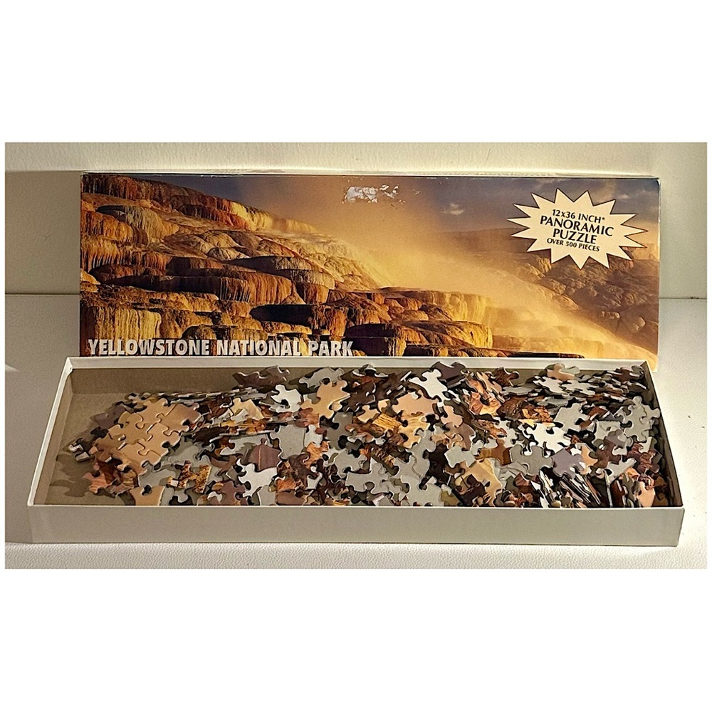 Yellowstone National Park Panoramic Puzzle 12x36 Over 500 Pieces Complete